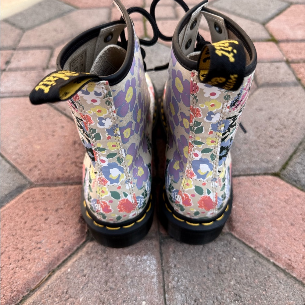 Dr. Martens Multicolor Floral Combat Boots - Picture 3 of 11